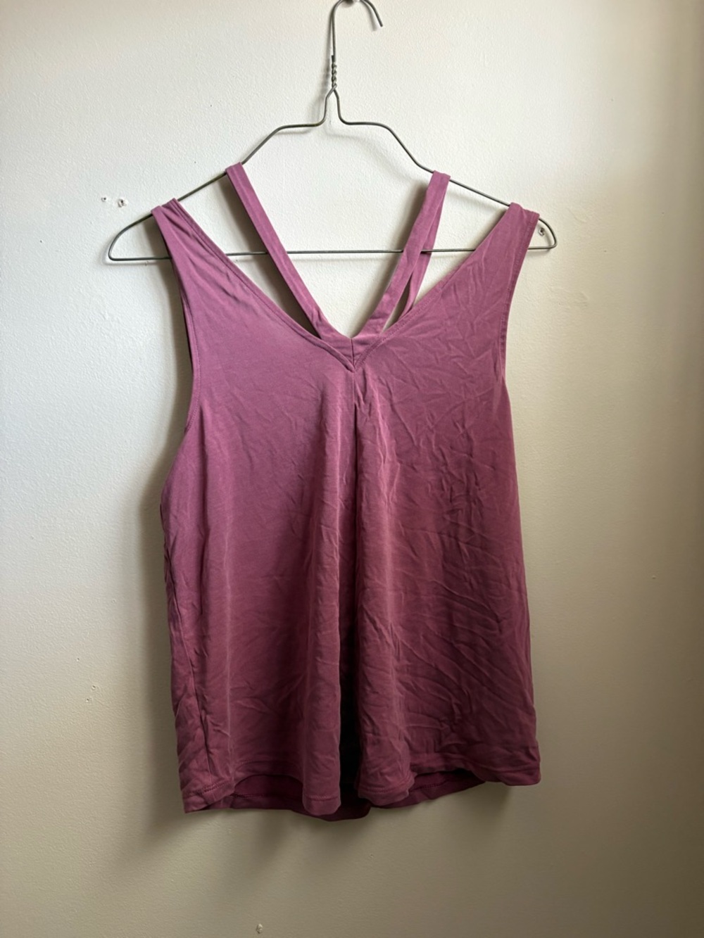 American Eagle Outfitters Dusty Rose Double-Strap V-Back Tank